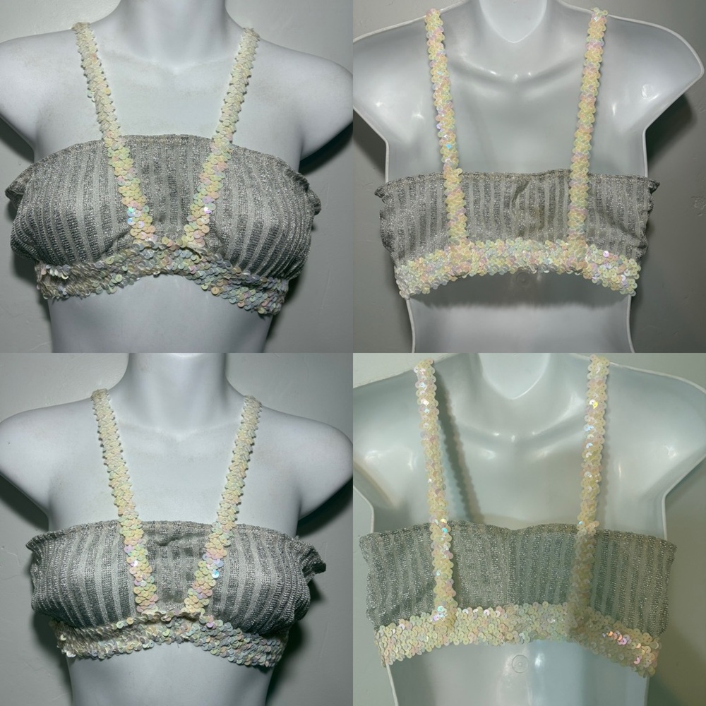 Lot of 2  1920s style showgirl costume bras small/medium stretch